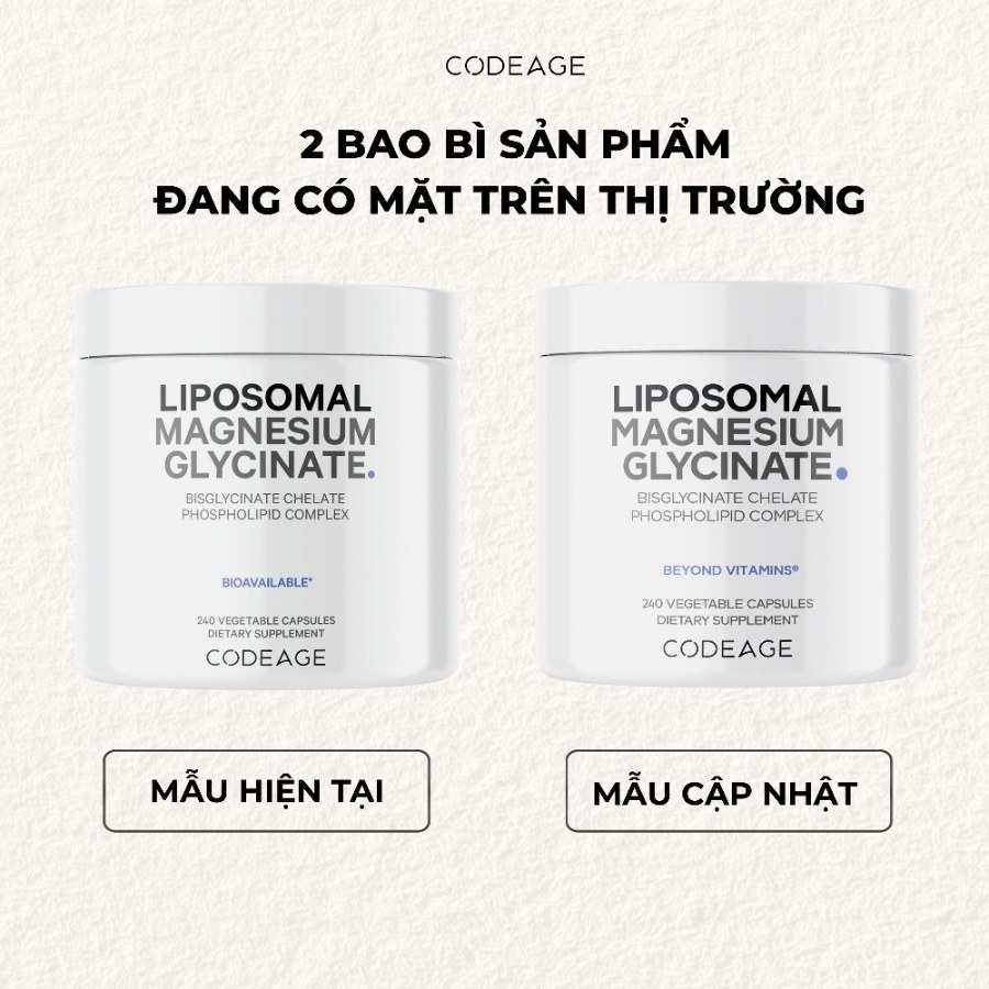 Codeage Liposomal Magnesium Glycinate – Viên Uống Magie Hấp Thụ Đỉnh Cao Cho Cơ Bắp Và Giấc Ngủ