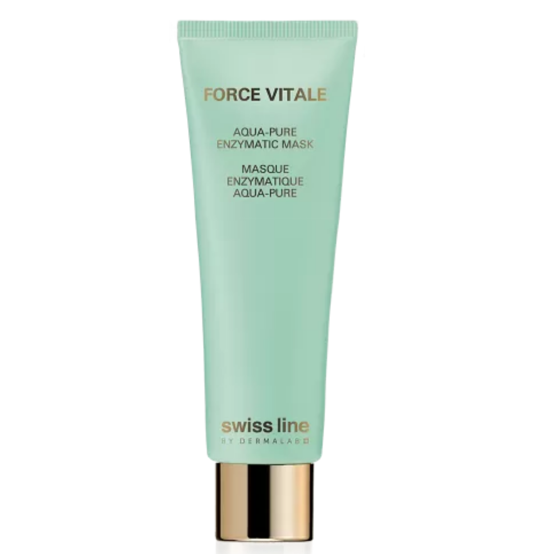 SWISS LINE FV AQUA – PURE ENZYMATIC MASK / MẶT NẠ GIẢI ĐỘC, HÚT SẠCH DẦU NHỜN, SE KHÍT CHÂN LÔNG, KHÁNG VIÊM ĐIỀU TRỊ MỤN (75ML)