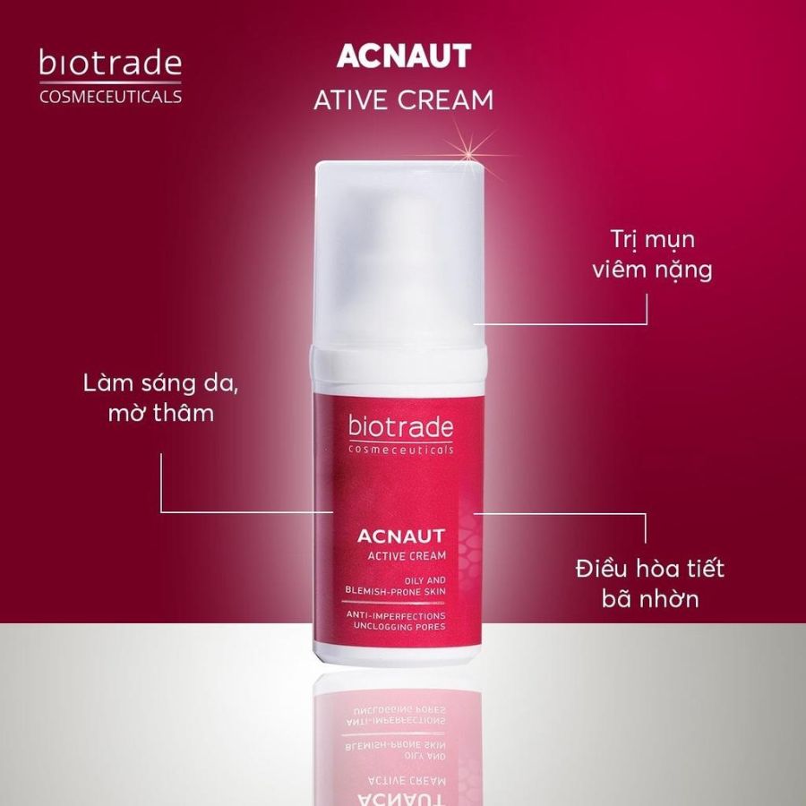 ( Date 1-2028 ) BIOTRADE ACNAUT ACTIVE CREAM 30ML / KEM TRỊ MỤN HOẠT TÍNH
