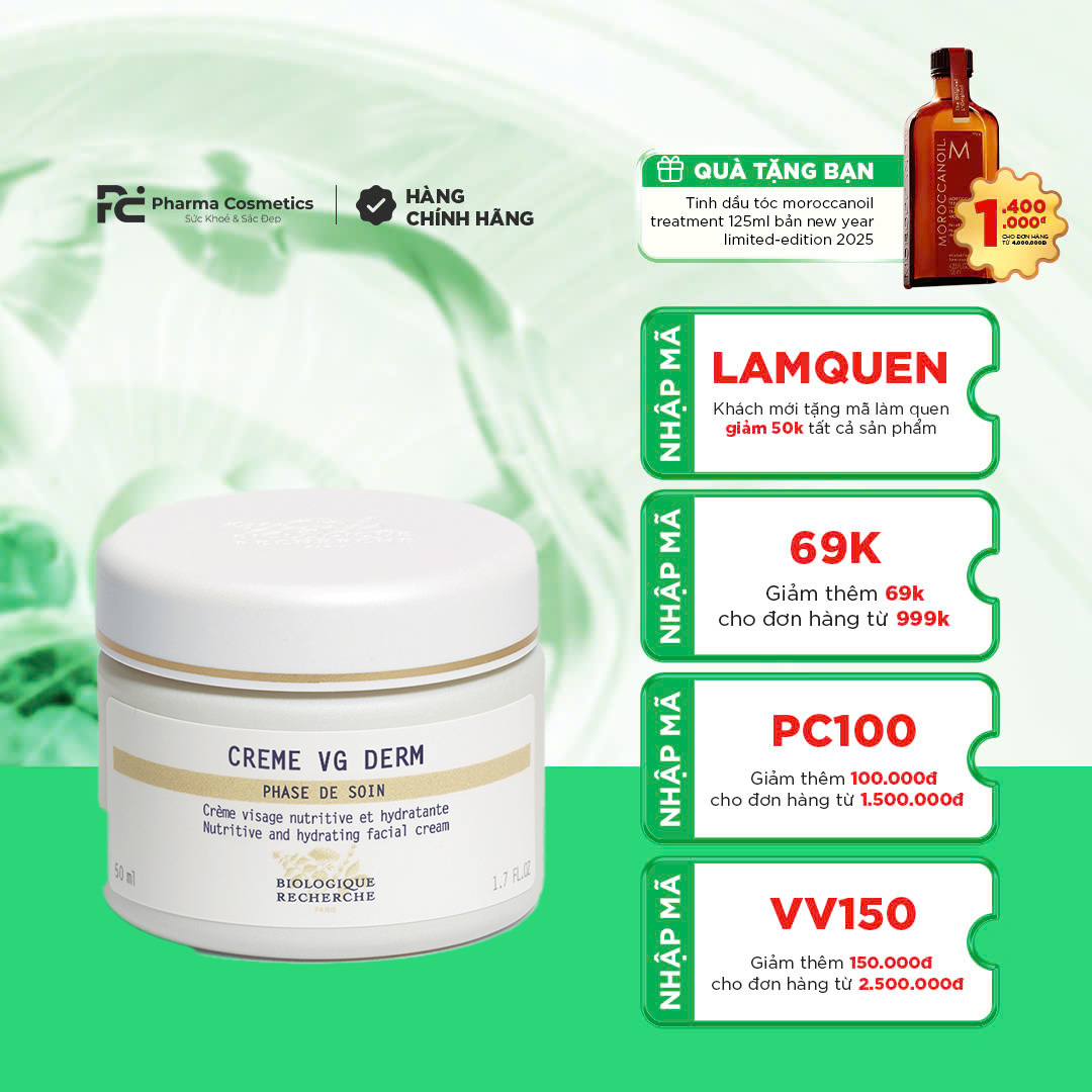 BIOLOGIQUE RECHERCHE CRÈME VG DERM / KEM DƯỠNG ẨM VÀ NUÔI DƯỠNG CHUYÊN SÂU 