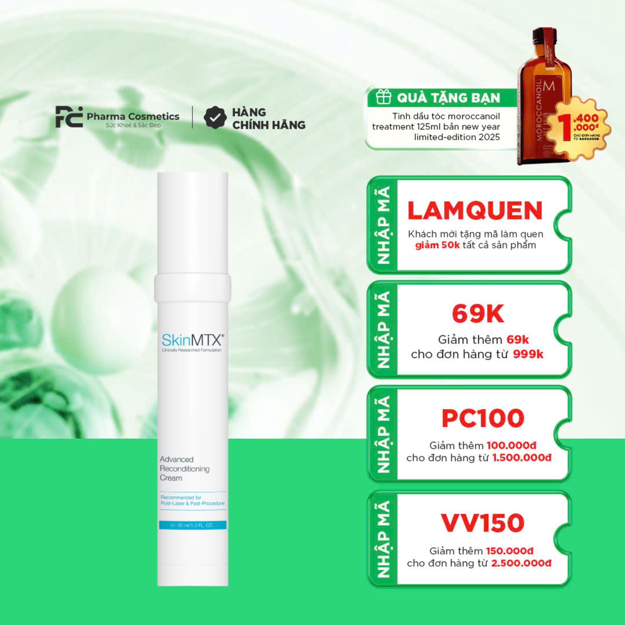 SKINMTX ADVANCED RECONDITIONING CREAM: Kem Dưỡng Phục Hồi Chuyên Sâu - Tái Tạo & Tăng Cường Hàng Rào Bảo Vệ Da