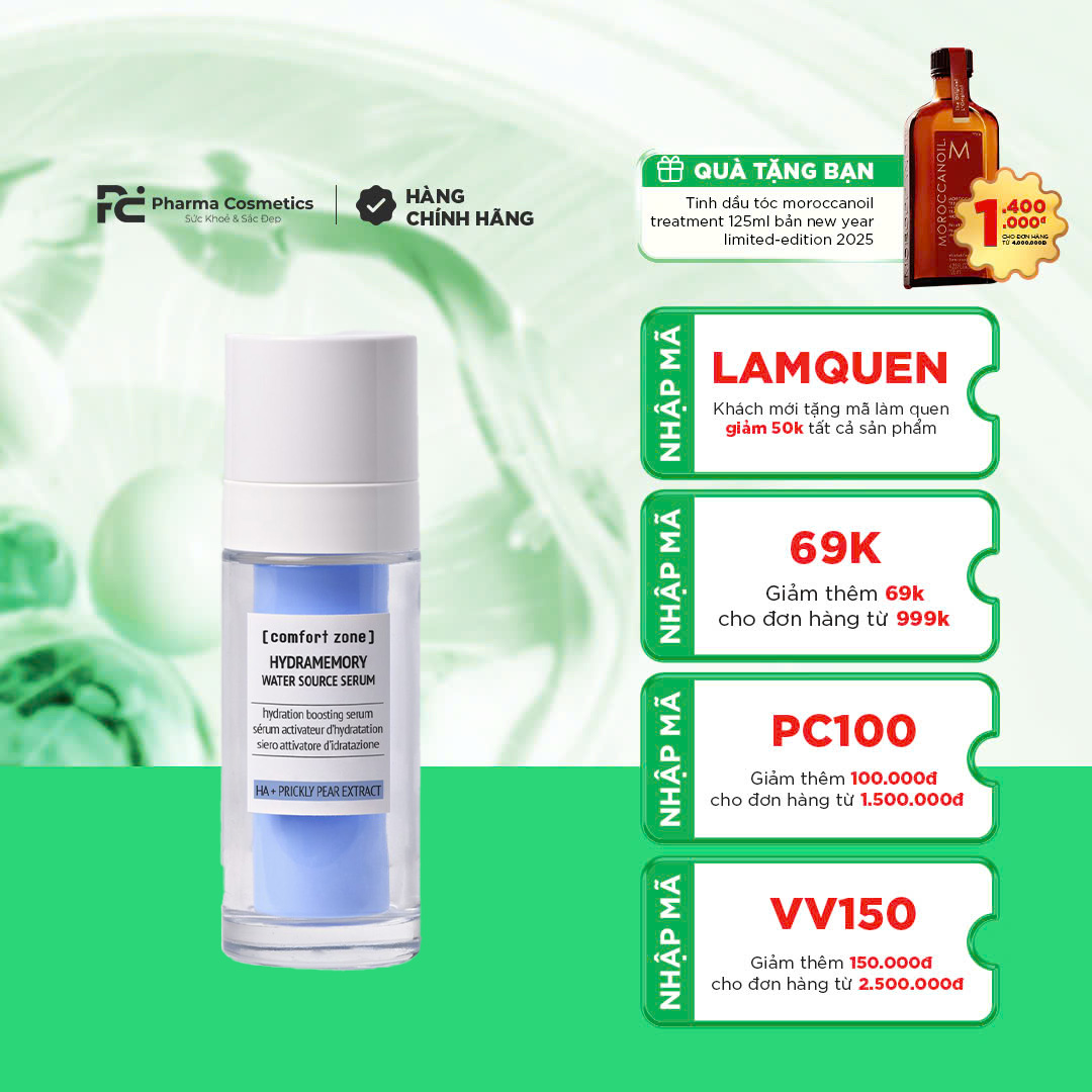 COMFORT ZONE HYDRAMEMORY WATER SOURCE SERUM: Tinh Chất Dưỡng Ẩm Chuyên Sâu - Hồi Sinh Làn Da Căng Mọng & Sáng Khỏe