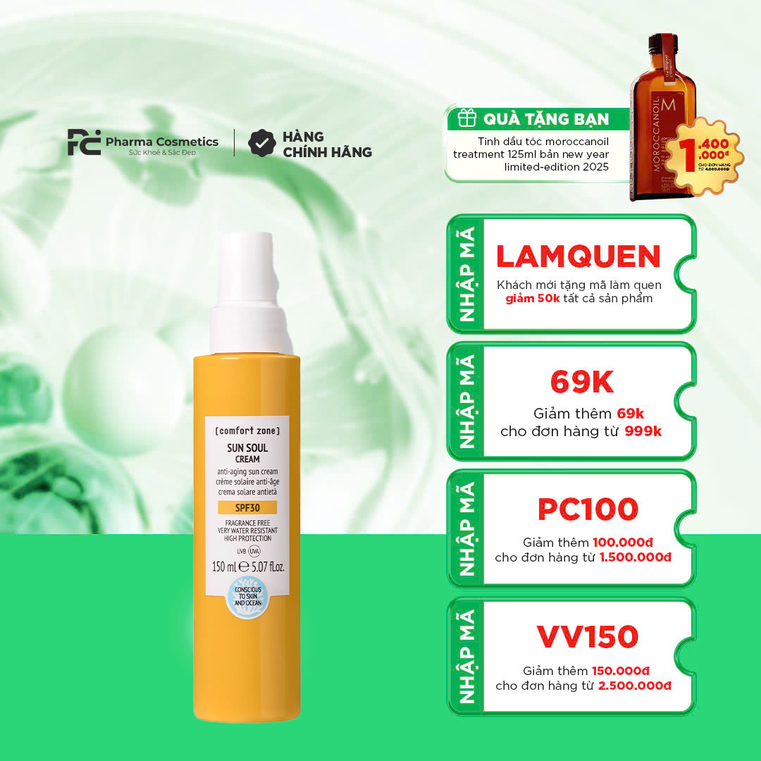 COMFORT ZONE SUN SOUL CREAM SPF30: Kem Chống Nắng Chống Lão Hóa - Bảo Vệ Toàn Diện Cho Da & Đại Dương