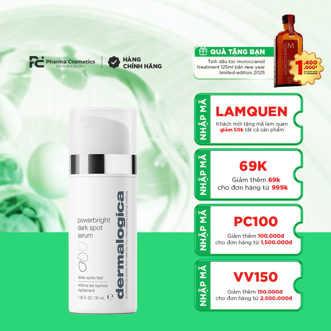 DERMALOGICA POWERBRIGHT DARK SPOT SERUM: Tinh Chất Đặc Trị Thâm Nám, Đánh Thức Vẻ Sáng Mịn Rạng Rỡ