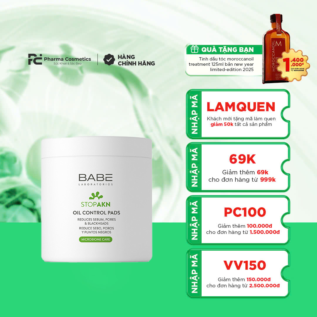 BABE STOP AKN OIL CONTROL PADS: Miếng Pad Kiểm Soát Dầu & Giảm Mụn, Cho Làn Da Sạch Thỏa