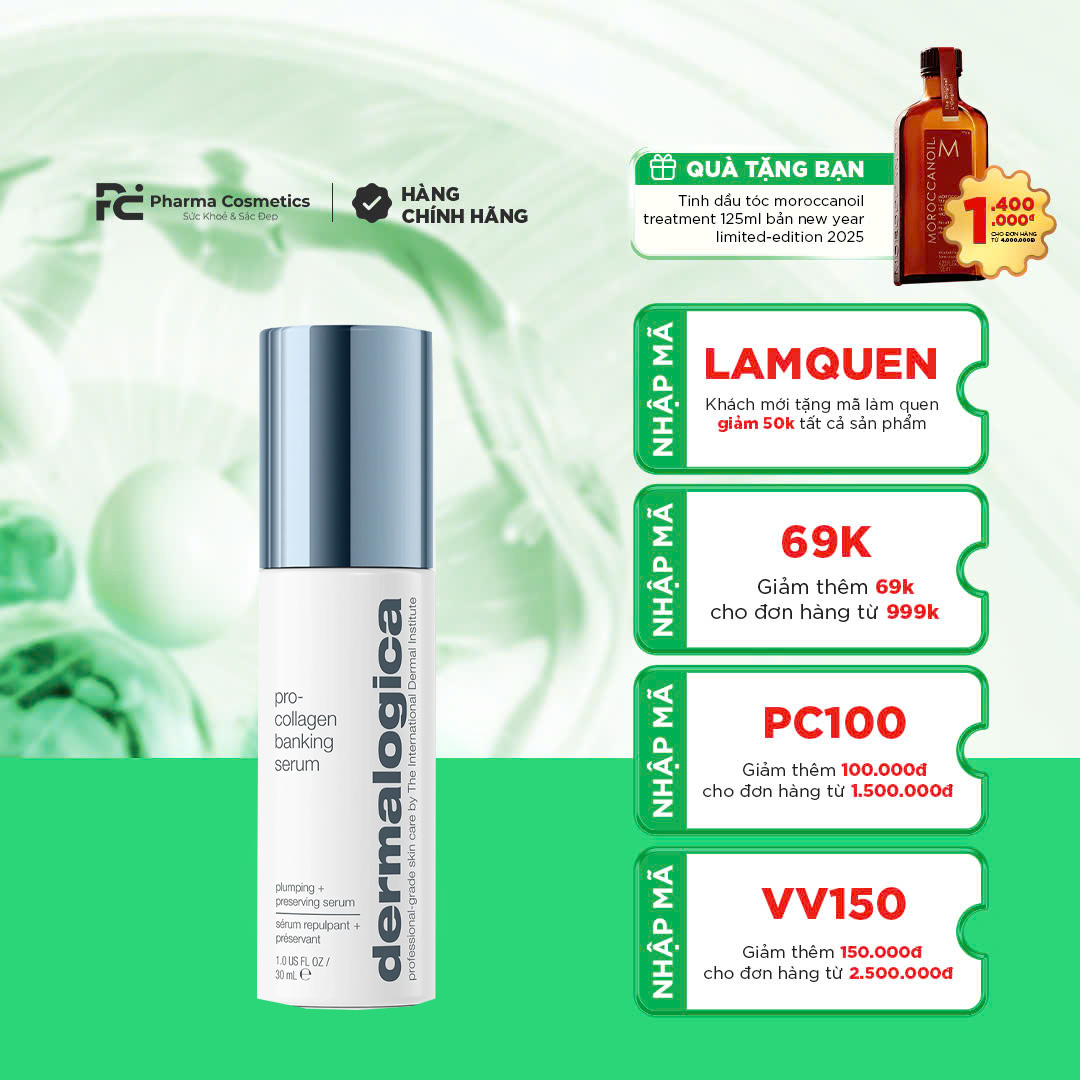 DERMALOGICA PRO-COLLAGEN BANKING SERUM: Tinh Chất "Bảo Toàn" Collagen, Giúp Da Căng Mọng & Sáng Mịn