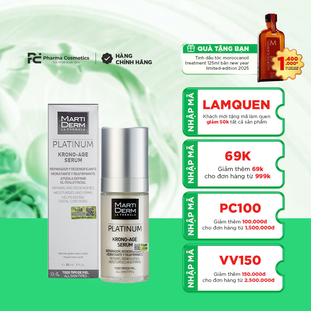 MARTIDERM PLATINUM KRONO-AGE SERUM: Tinh Chất Tái Tạo & Chống Lão Hóa Toàn Diện