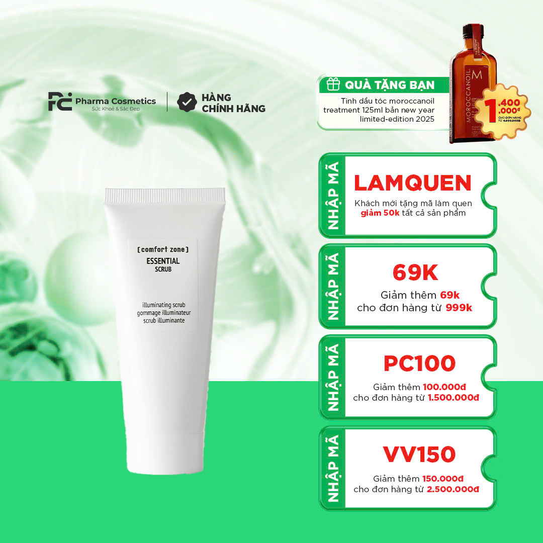 COMFORT ZONE ESSENTIAL SCRUB: Tẩy Da Chết Cơ Học - Thanh Lọc & Tái Tạo Làn Da Mềm Mại, Rạng Rỡ