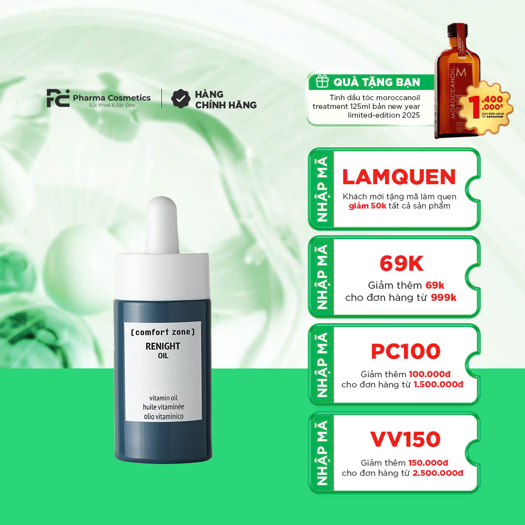 COMFORT ZONE RENIGHT OIL: Dầu Dưỡng Ban Đêm - Nuôi Dưỡng & Tái Sinh Làn Da