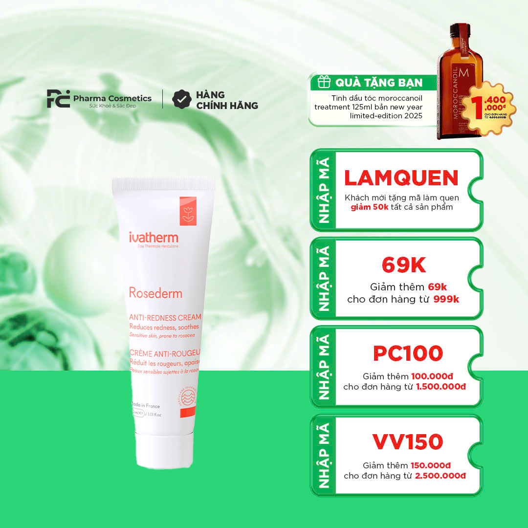 IVATHERM ROSEDERM CREAM: Kem Dưỡng Làm Dịu & Giảm Mẩn Đỏ Cho Da Nhạy Cảm
