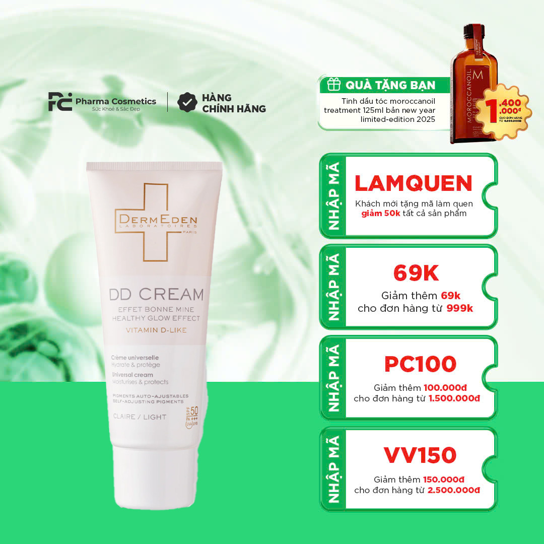 DermEden DD Cream Universal Cream Light SPF50: Kem Chống Nắng & Chống Lão Hóa Toàn Diện