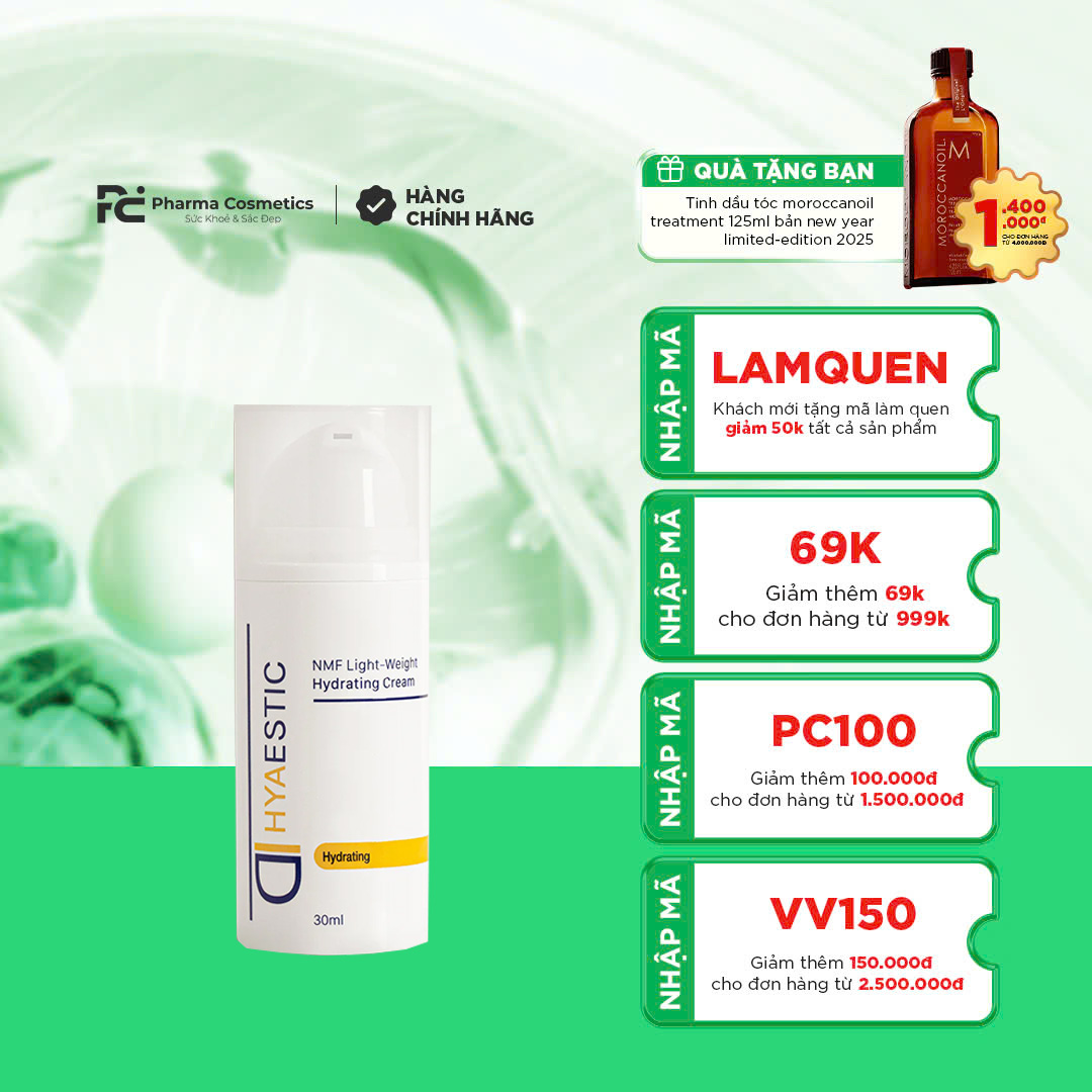 HYAESTIC NMF LIGHT-WEIGHT HYDRATING CREAM: Kem Dưỡng Ẩm Chuyên Sâu & Phục Hồi Hàng Rào Bảo Vệ Da