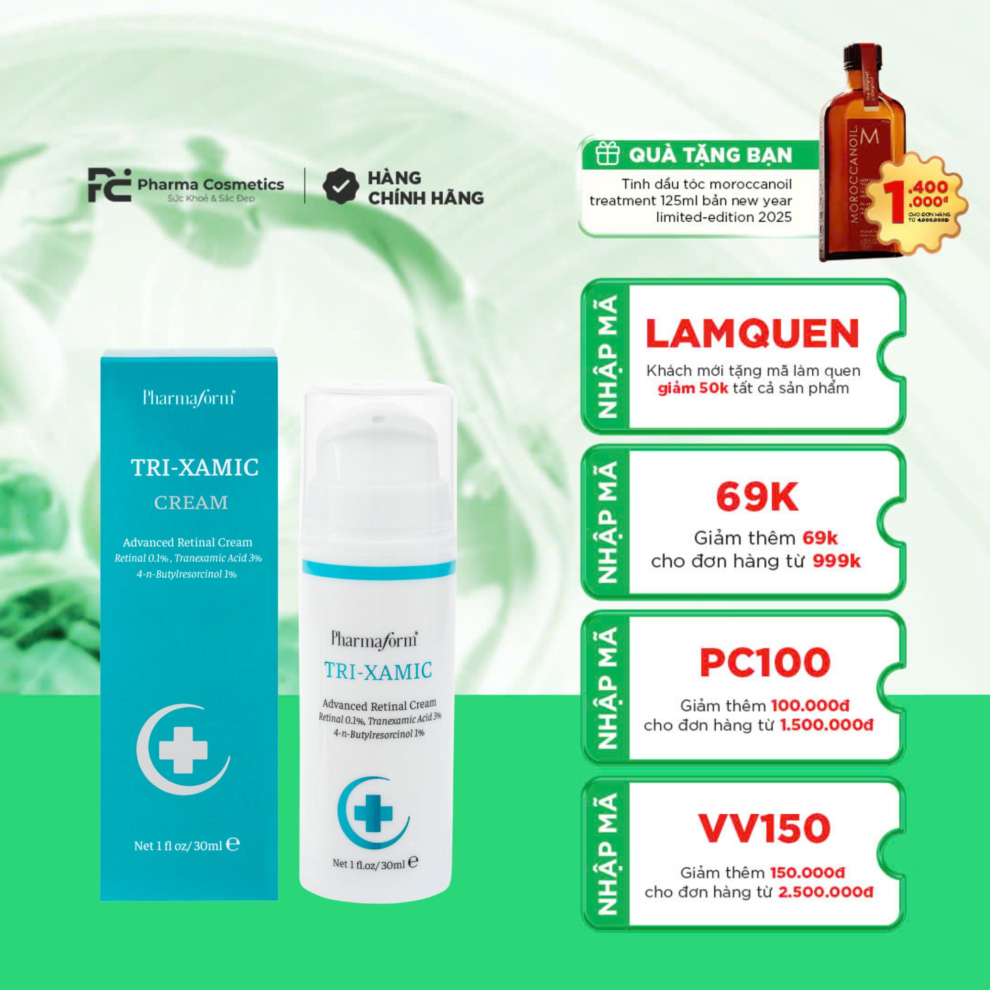 PHARMAFORM TRI-XAMIC CREAM: Kem Dưỡng Tái Tạo Da Chuyên Sâu – Đánh Bay Thâm Nám, Mờ Nếp Nhăn