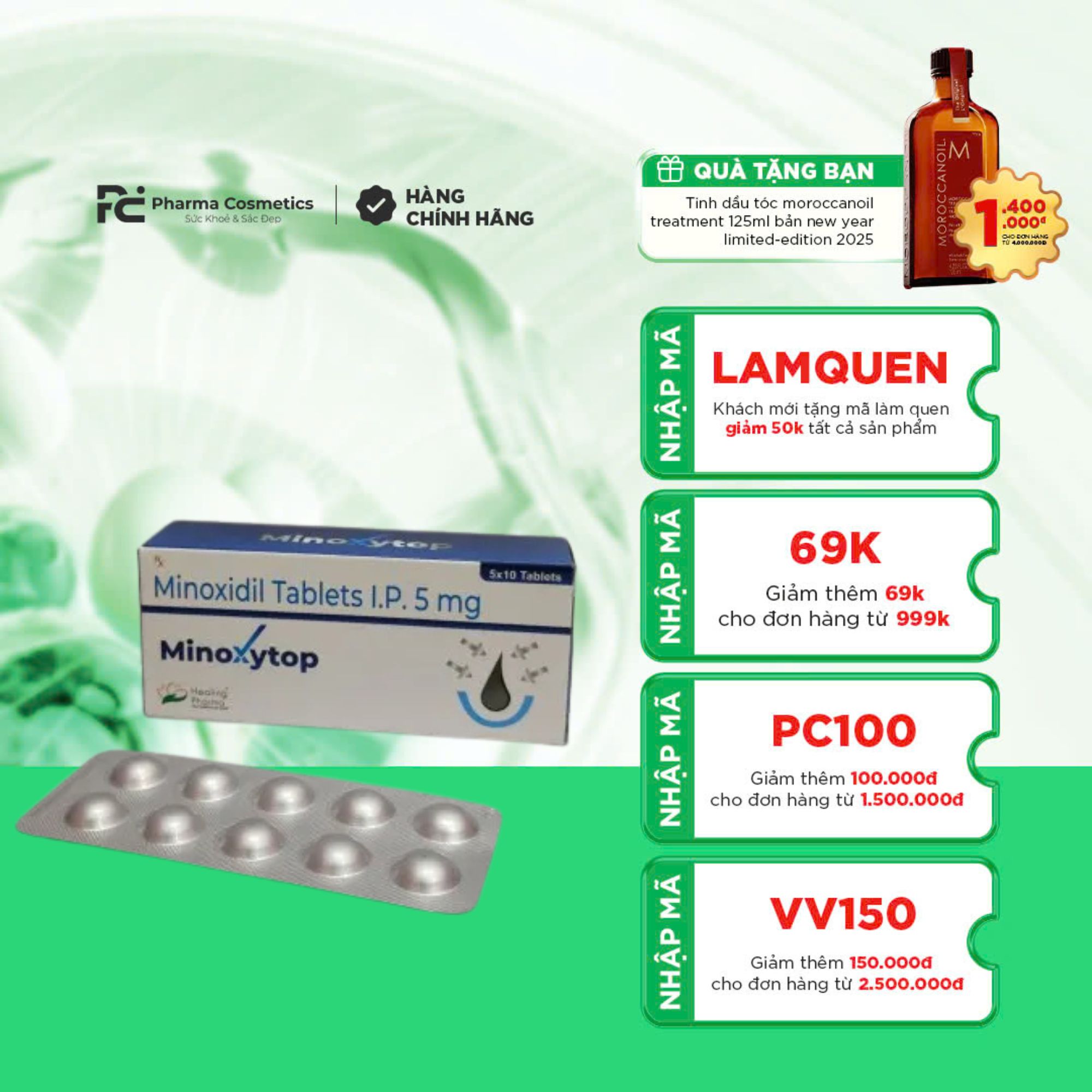 Minoxytop – Minoxidil Tablets IP 5mg: Thuốc Hỗ Trợ Điều Trị Tăng Huyết Áp & Kích Thích Mọc Tóc (Cần Chỉ Định Bác Sĩ)