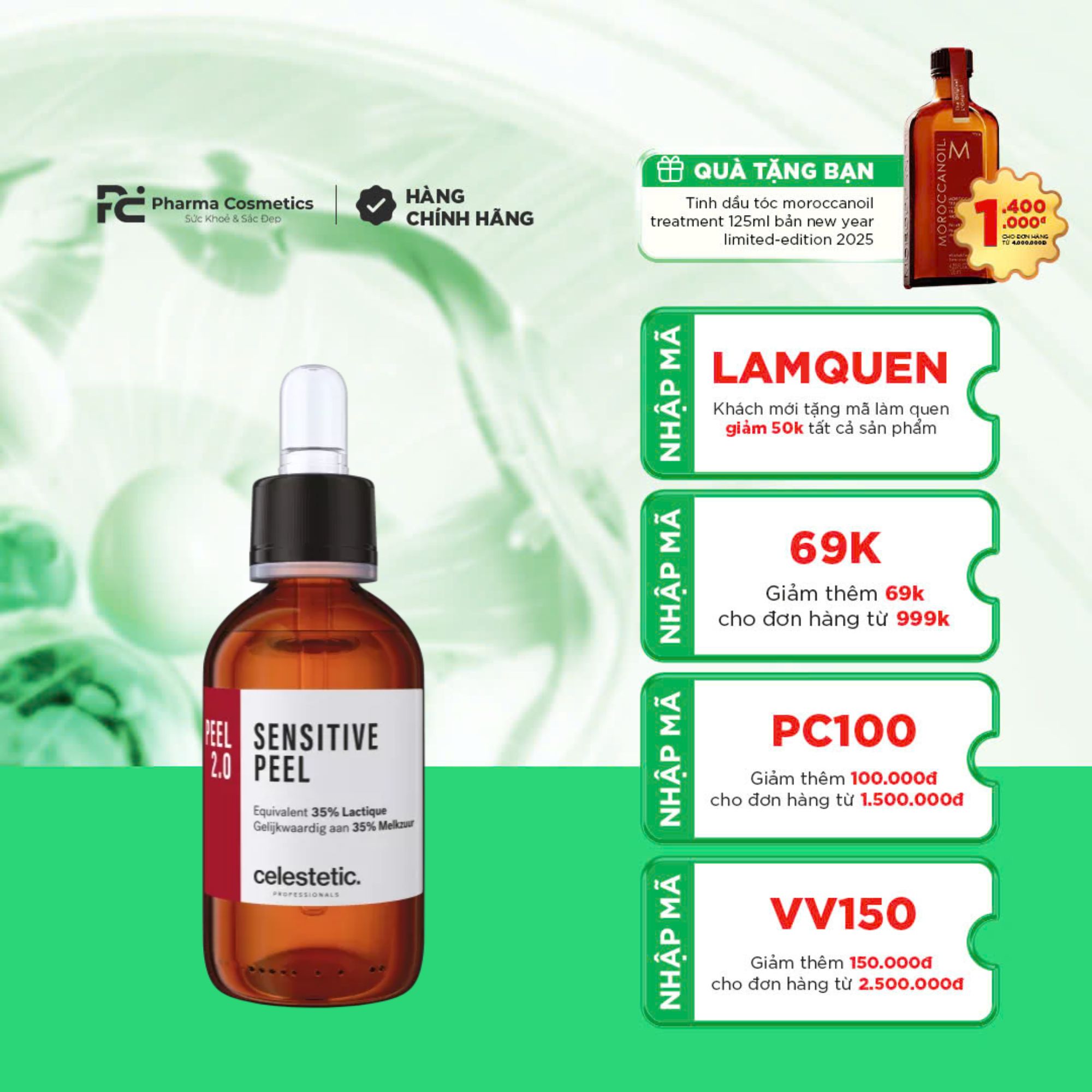 CELESTETIC SENSITIVE PEEL: Peel Phục Hồi & Cân Bằng Cho Da Nhạy Cảm, Giảm Đỏ Rosacea