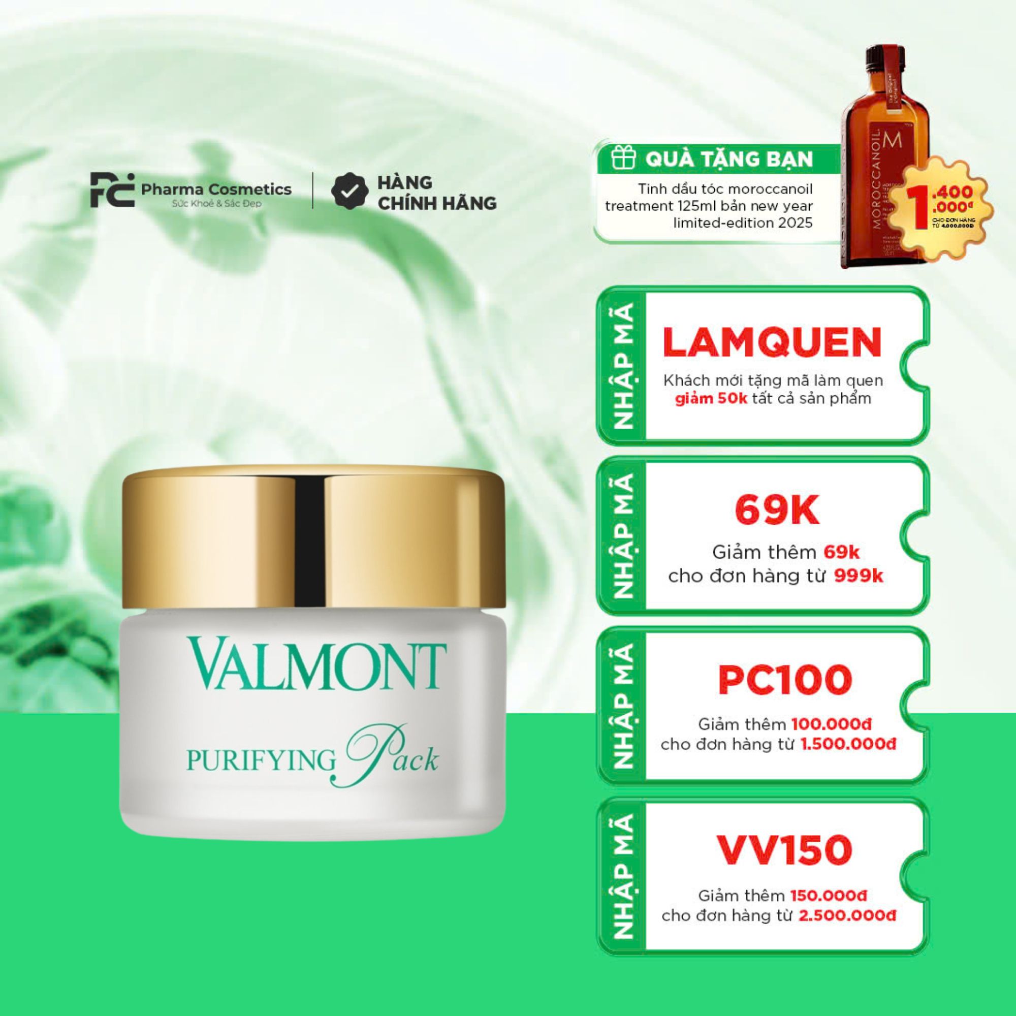 VALMONT PURIFYING PACK: Mặt Nạ Bùn Khoáng - Sạch Sâu, Kiềm Dầu & Thanh Lọc Làn Da