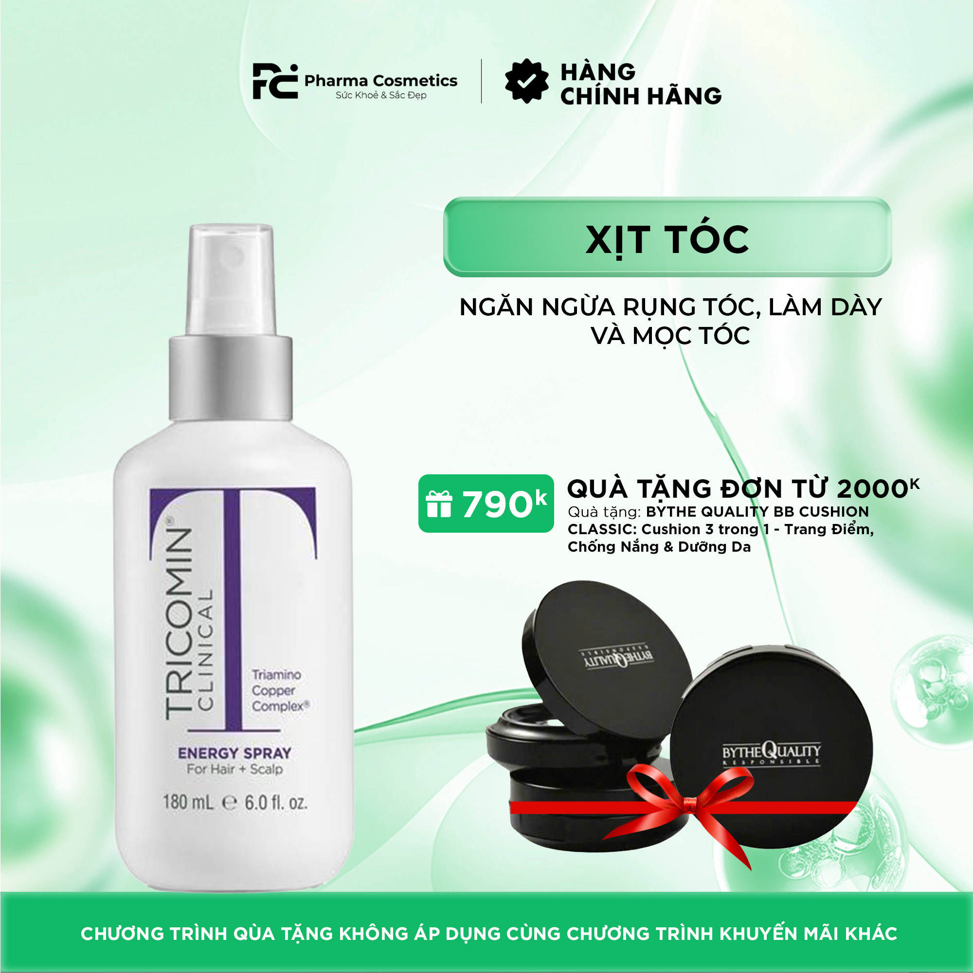 NEOVA TRICOMIN ENERGY SPRAY / XỊT NGĂN NGỪA RỤNG TÓC, LÀM DÀY VÀ MỌC TÓC