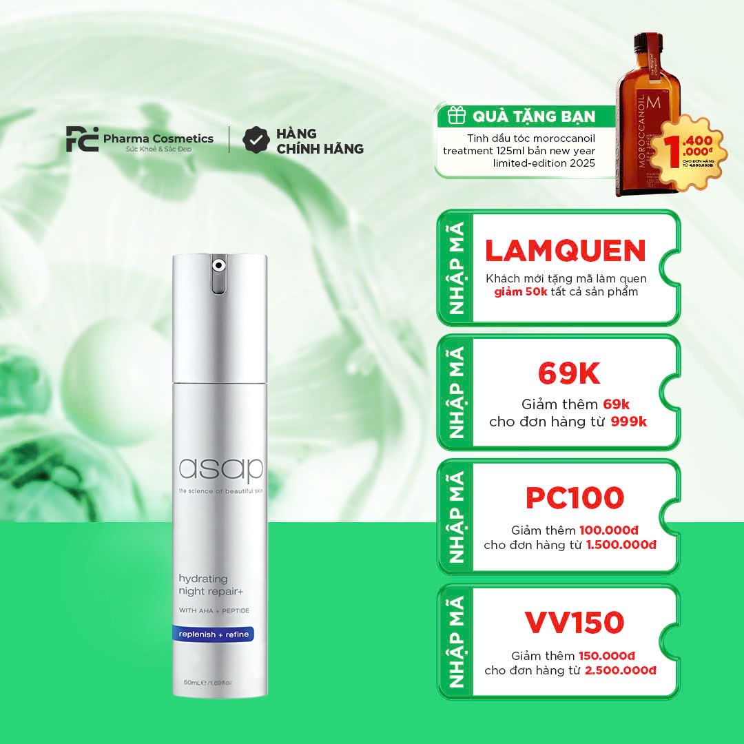 ASAP HYDRATING NIGHT REPAIR +: Kem Dưỡng Đêm Phục Hồi Chuyên Sâu, Tái Tạo Làn Da Tươi Trẻ