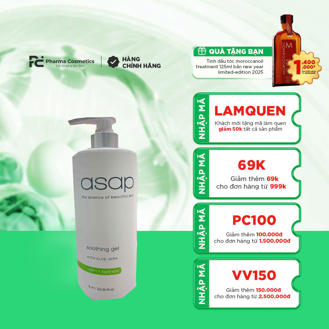 ASAP SOOTHING GEL: Gel Dưỡng Ẩm, Làm Dịu Chuyên Biệt Cho Da Dầu & Nhạy Cảm