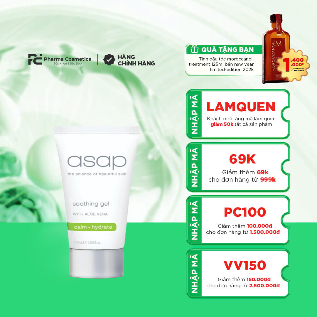 ASAP SOOTHING GEL: Gel Dưỡng Ẩm, Làm Dịu Chuyên Biệt Cho Da Dầu & Nhạy Cảm