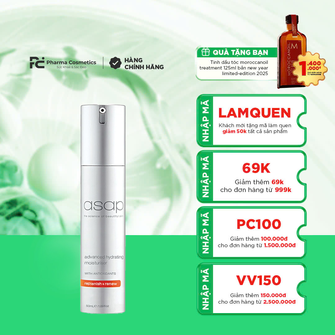 ASAP ADVANCED HYDRATING MOISTURISER: Kem Dưỡng Cấp Ẩm Chuyên Sâu & Tái Tạo Làn Da Khỏe Mạnh