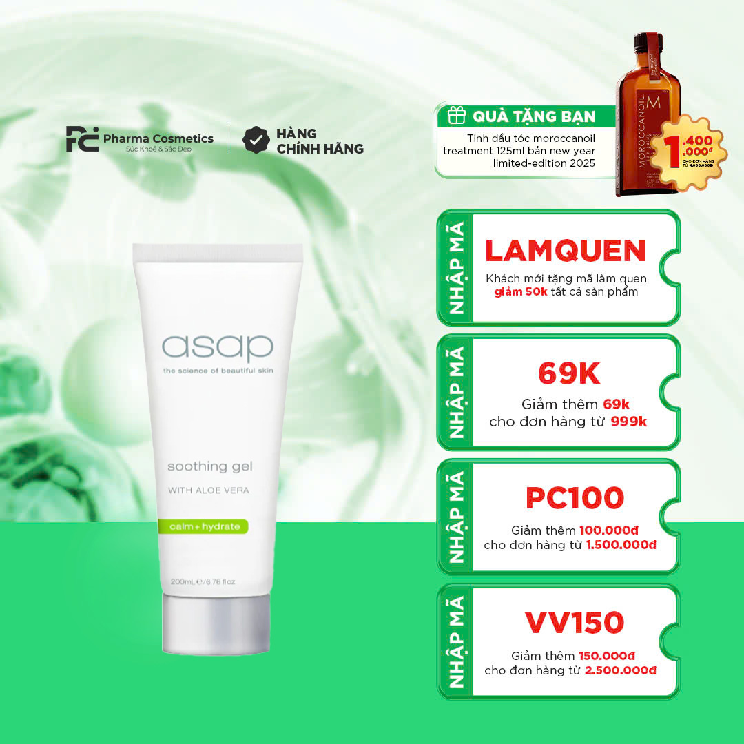 ASAP SOOTHING GEL: Gel Dưỡng Ẩm, Làm Dịu Chuyên Biệt Cho Da Dầu & Nhạy Cảm