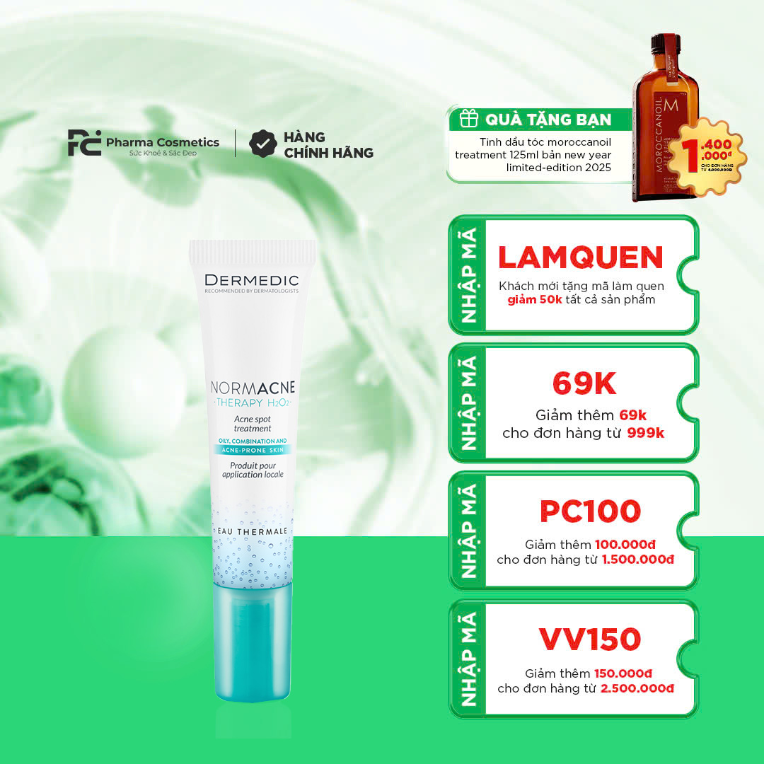 DERMEDIC NORMACNE THERAPY H2O2 ACNE SPOT TREATMENT: Giải Pháp Chấm Mụn Hiệu Quả & Dịu Nhẹ