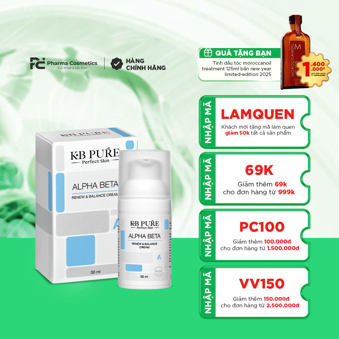 KB PURE ALPHA BETA CREAM: Chuyên Gia Giảm Mụn Ẩn & Kiểm Soát Dầu Nhờn Cho Làn Da Sáng Mịn