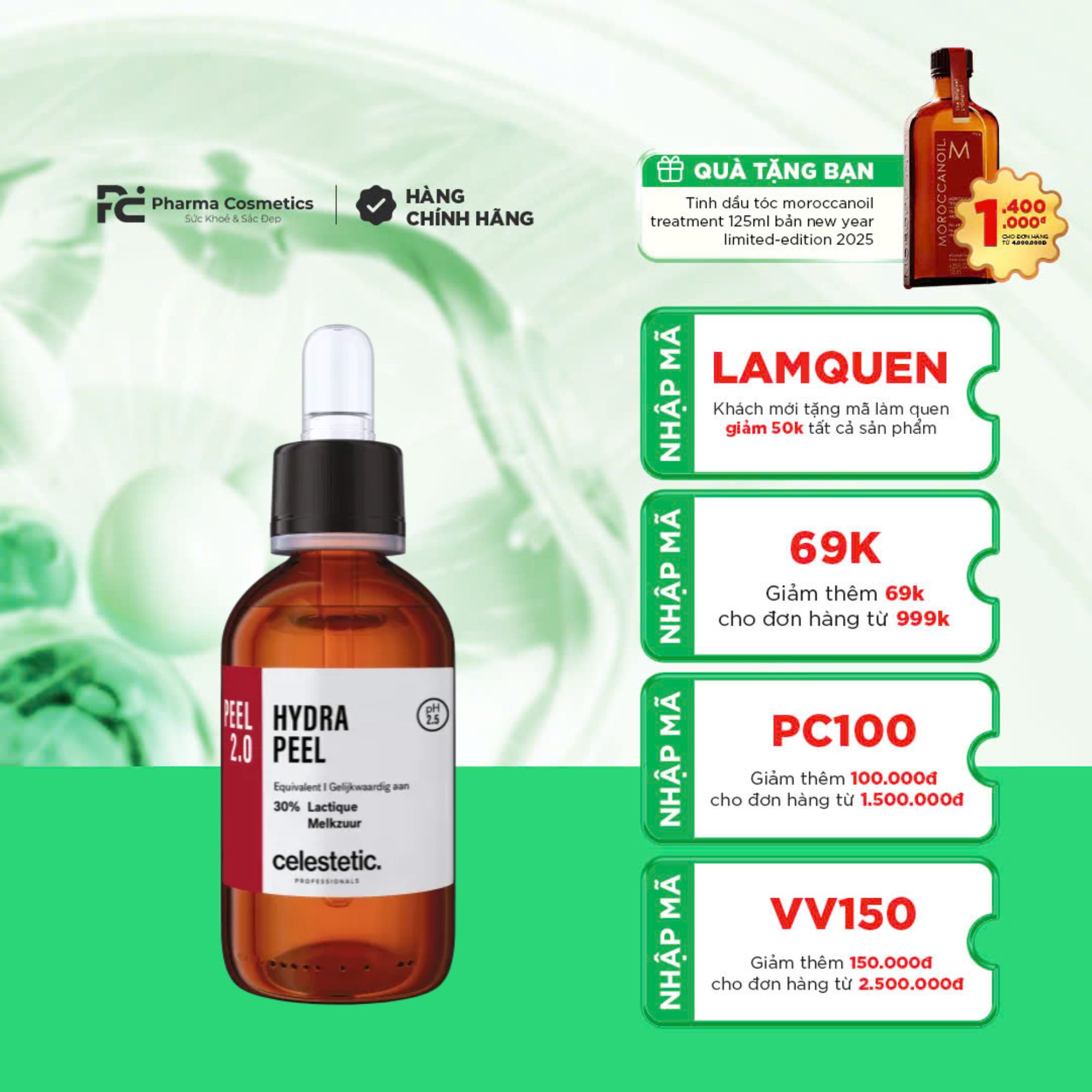 CELESTETIC HYDRA PEEL: Peel Cấp Ẩm & Chống Oxy Hóa Chuyên Sâu, Phục Hồi Làn Da Khô