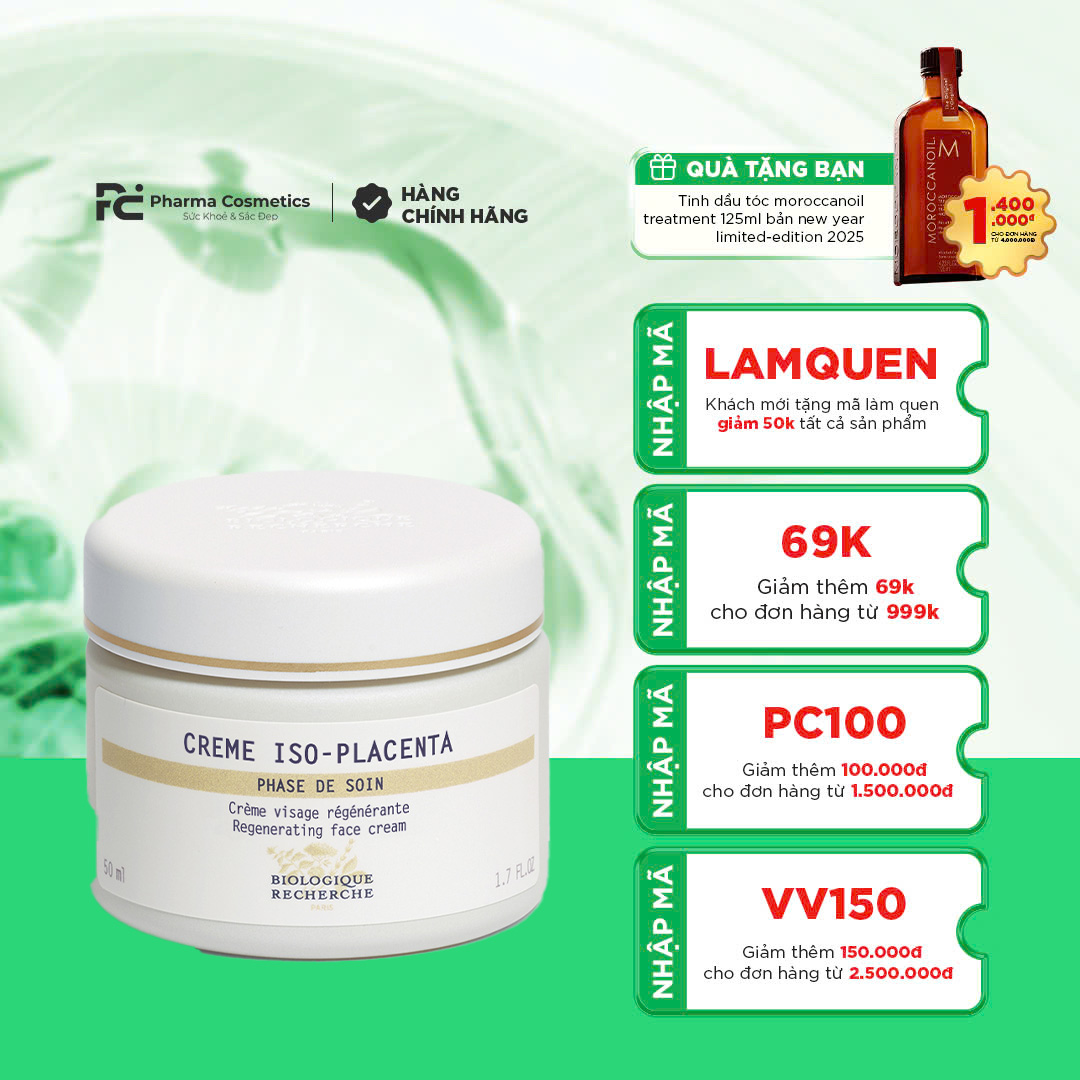BIOLOGIQUE RECHERCHE ISO-PLACENTA / KEM DƯỠNG HỖ TRỢ TÁI TẠO DA & CẢI THIỆN DẤU HIỆU SAU MỤN 