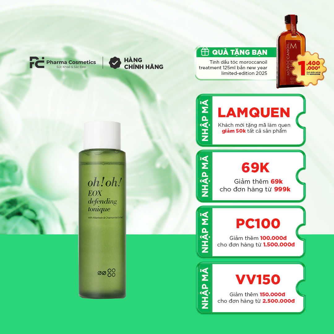 OH!OH! EOX DEFENDING TONIQUE: Nước Cân Bằng Đa Năng Cho Làn Da Ẩm Mượt & Khỏe Mạnh