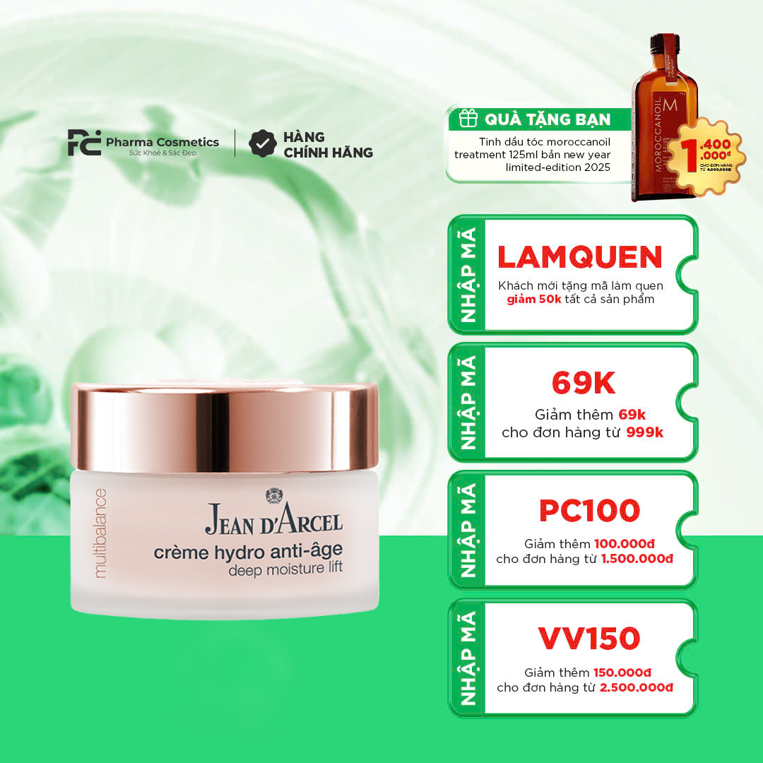JEAN D'ARCEL DEEP MOISTURE LIFT (CRÈME HYDRO ANTI- AGE) / KEM DƯỠNG ẨM SÂU LÃO HÓA, GIẢM NẾP NHĂN & CHẢY XỆ 