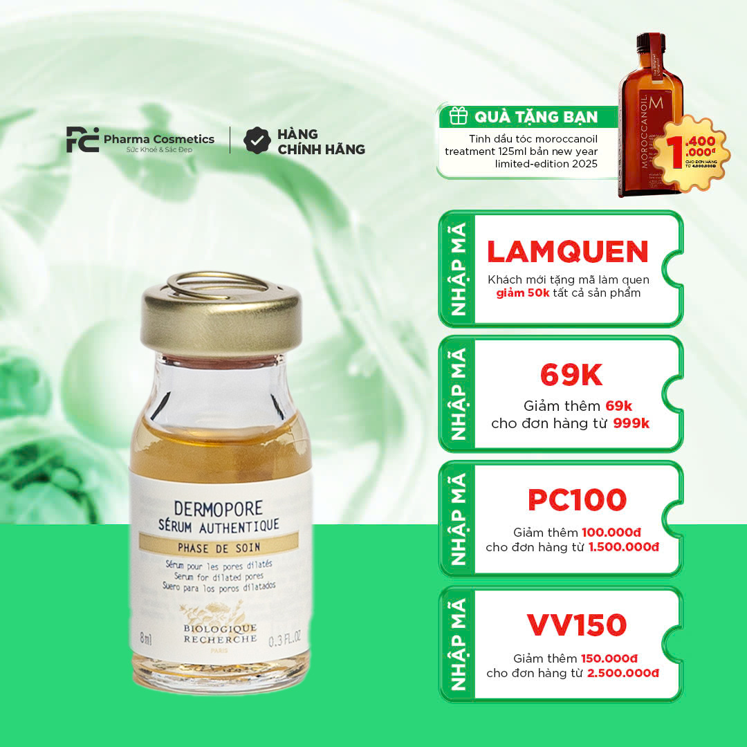 BIOLOGIQUE RECHERCHE SÉRUM DERMOPORE / TINH CHẤT ĐIỀU TIẾT NHỜN VÀ SE KHÍT LỖ CHÂN LÔNG 8ml