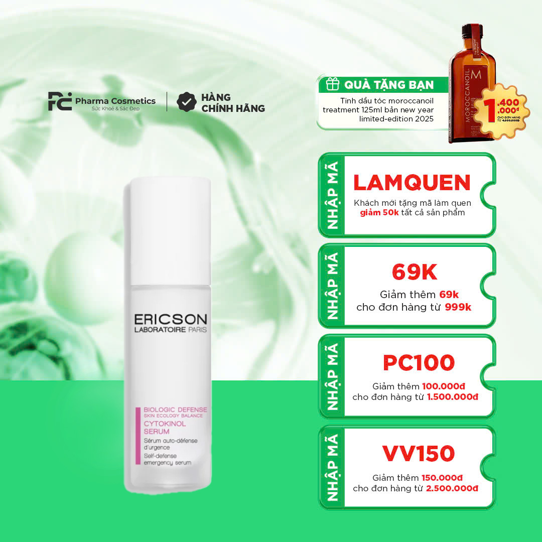 ERICSON CYTOKINOL SERUM: Tinh Chất "Cứu Tinh" Làm Dịu & Phục Hồi Làn Da Nhạy Cảm, Kích Ứng