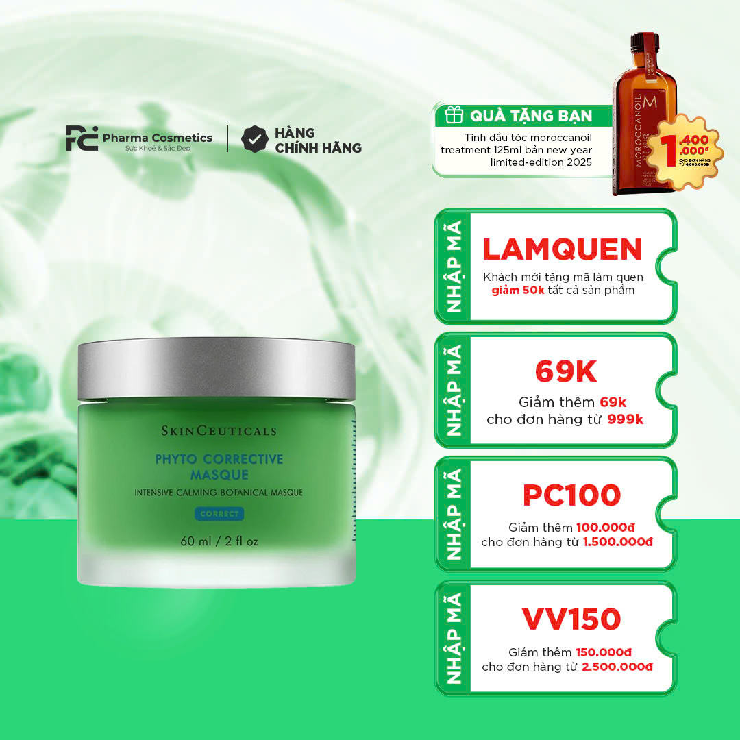 SKINCEUTICALS PHYTO CORRECTIVE MASK: Mặt Nạ Thảo Dược Dịu Nhẹ, Phục Hồi & Cấp Ẩm Cho Làn Da Kích Ứng