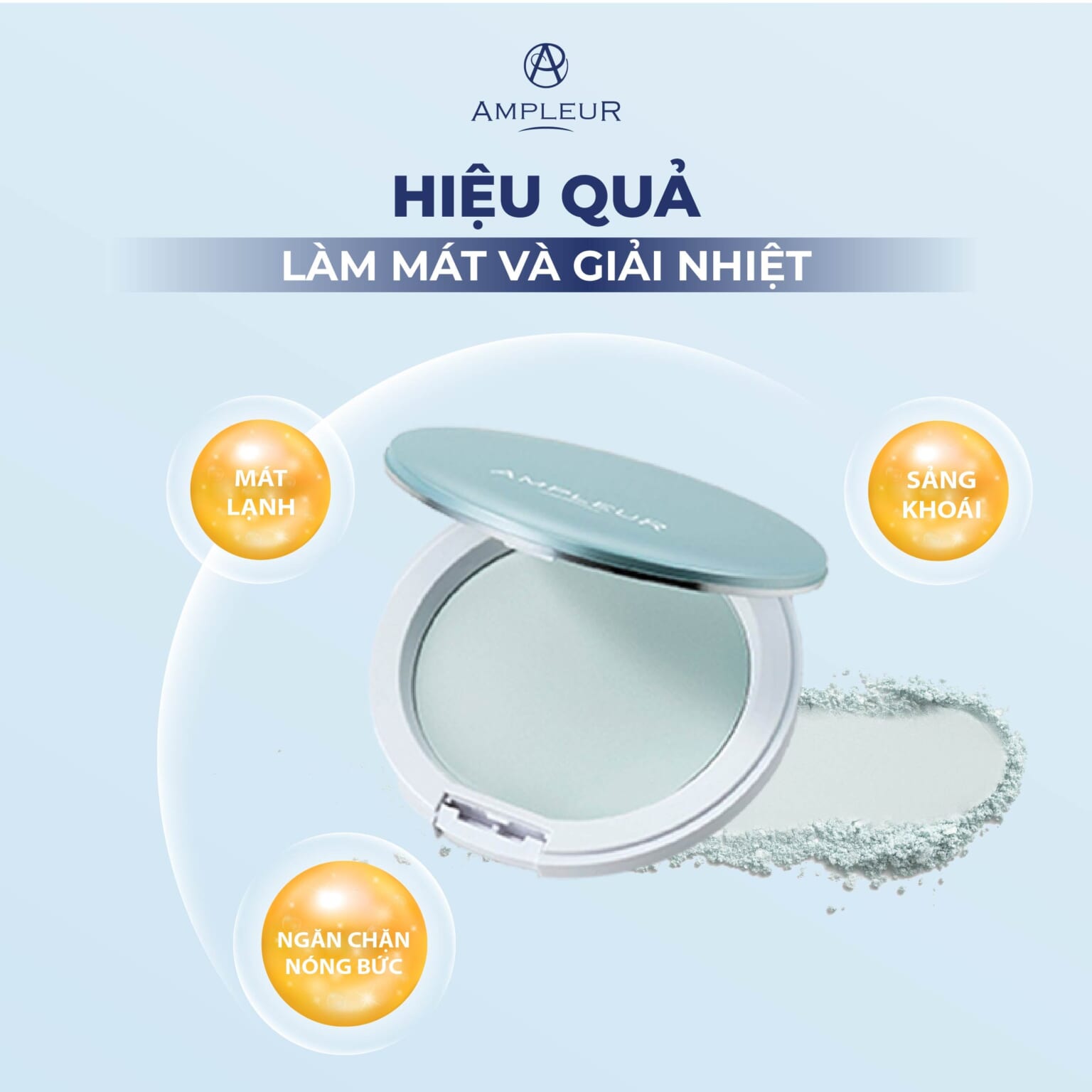 AMPLEUR FACE POWDER COOL / PHẤN PHỦ MÀU XANH MÁT LẠNH 50+/PA++++ KIỀM SOÁT BÃ NHỜN