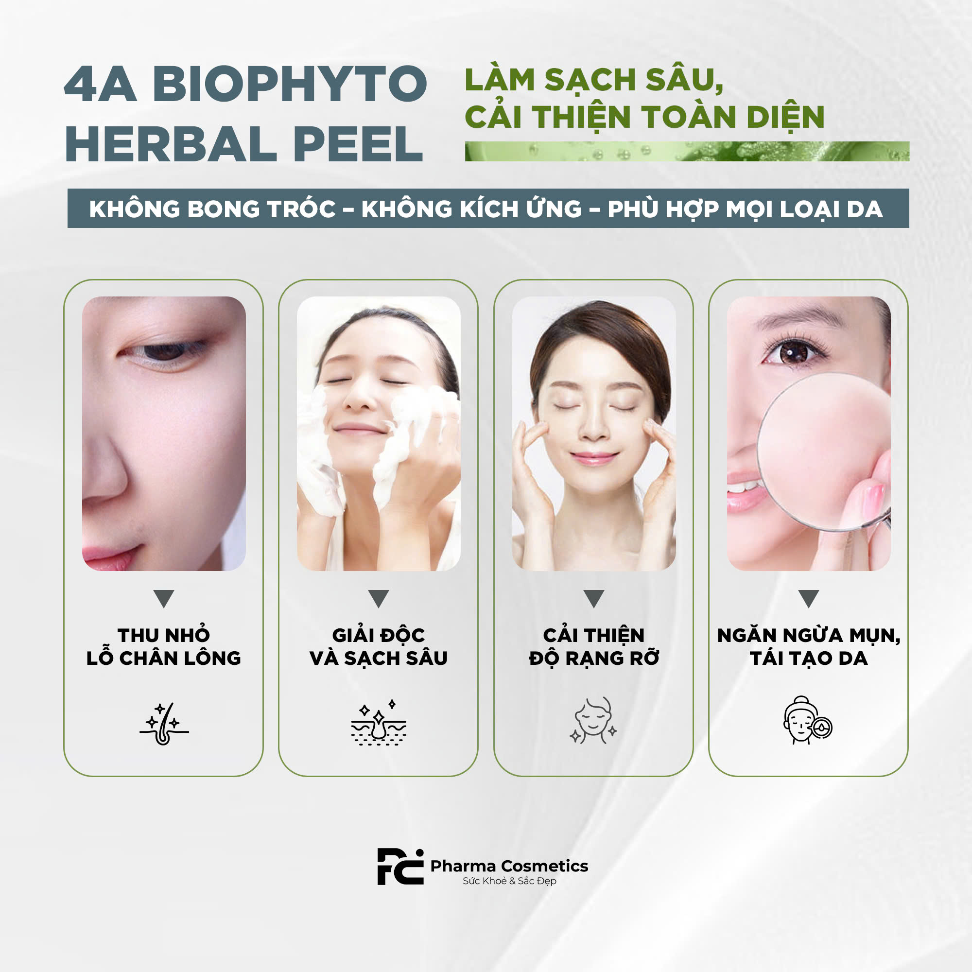 CHRISTINA 4A BIOPHYTO HERBAL PEEL FORTE / MẶT NẠ 4 HERBAL PEEL LOẠI BỎ MỤN CÁM, ĐẦU ĐEN VÀ THU NHỎ LỖ CHÂN LÔNG
