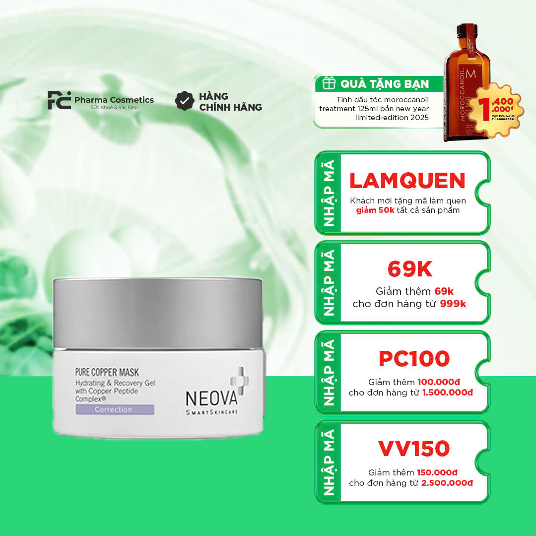 NEOVA PURE COPPER MASK / MẶT NẠ ĐỒNG LÀM DỊU, PHỤC HỒI DA