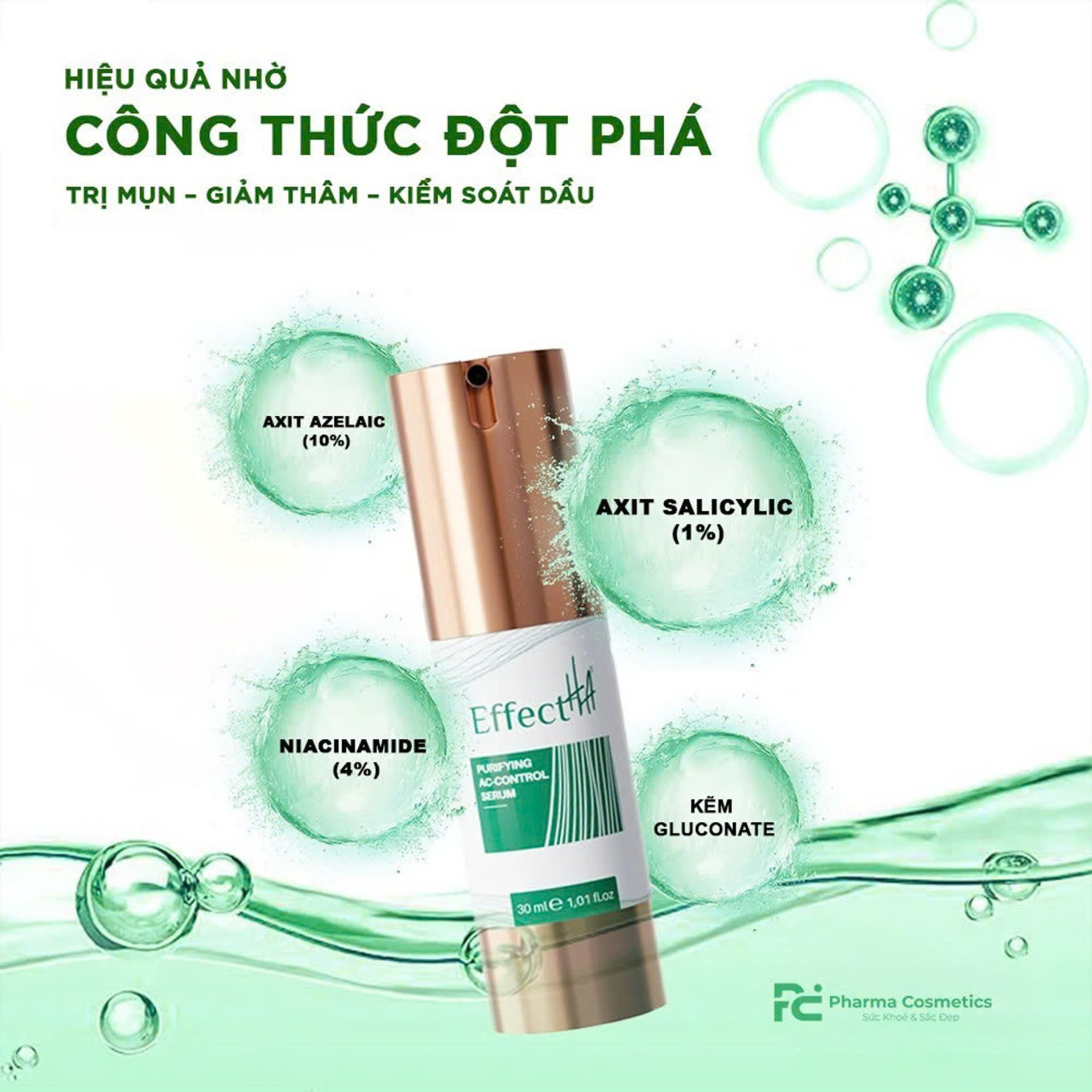 EFFECTHA PURIFYING AC CONTROL SERUM: Huyết Thanh Thanh Lọc & Kiểm Soát Mụn Hiệu Quả Cho Làn Da Sáng Khỏe