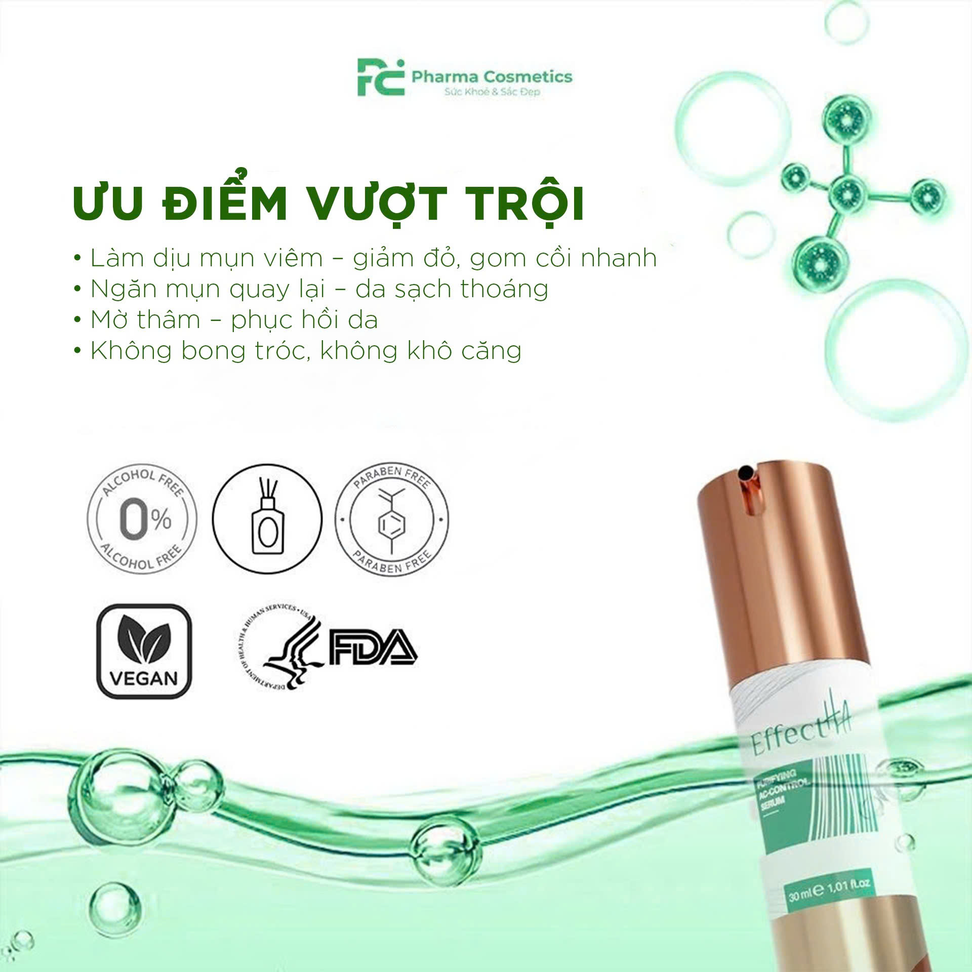 EFFECTHA PURIFYING AC CONTROL SERUM: Huyết Thanh Thanh Lọc & Kiểm Soát Mụn Hiệu Quả Cho Làn Da Sáng Khỏe