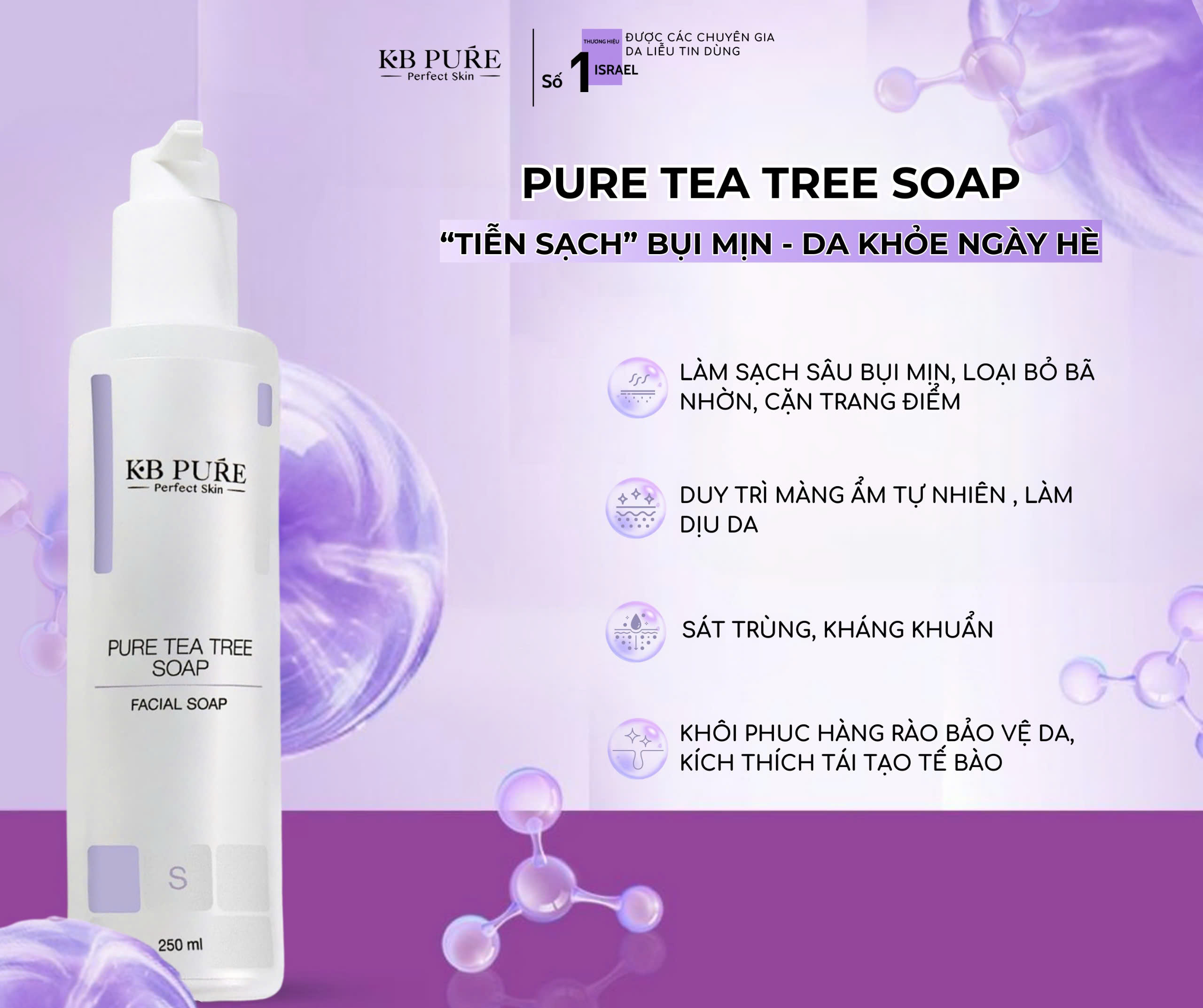KB PURE TEA TREE SOAP: Sữa Rửa Mặt Tràm Trà 2in1 – Sạch Sâu & Dịu Nhẹ Cho Mọi Loại Da