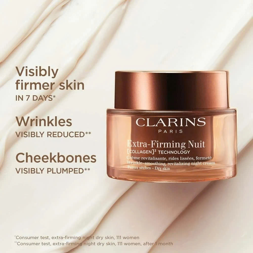 CLARINS EXTRA-FIRMING NIGHT CREAM DRY SKIN: Kem Dưỡng Đêm Tái Sinh Làn Da Săn Chắc, Tươi Trẻ Mỗi Đêm