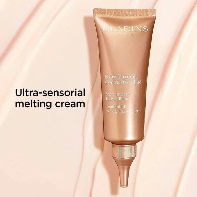 CLARINS EXTRA-FIRMING COU&DÉCOLLETÉ YOUTHFUL LIFT NECK&DÉCOLLE: Kem Dưỡng Nâng Cơ, Hỗ Trợ Chống Lão Hóa Vùng Cổ & Ngực