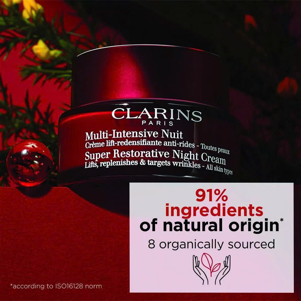 CLARINS SUPER RESTORATIVE NIGHT CREAM: Kem Dưỡng Đêm Tái Tạo Chuyên Sâu, Phục Hồi Làn Da Tươi Trẻ