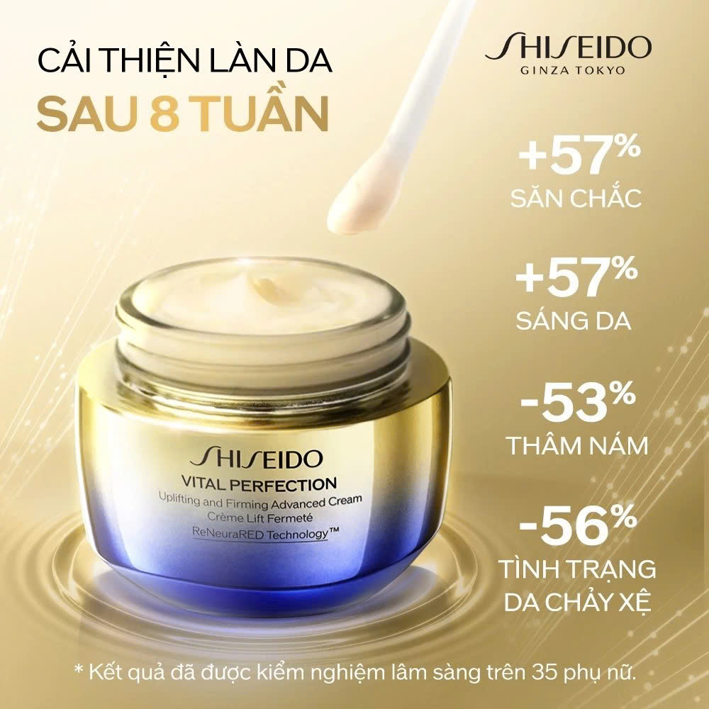 SHISEIDO VITAL PERFECTION UPLIFTING AND FIRMING ADVANCED CREAM SOFT: Kem Dưỡng Nâng Cấp Vẻ Săn Chắc, Tươi Sáng Cho Làn Da