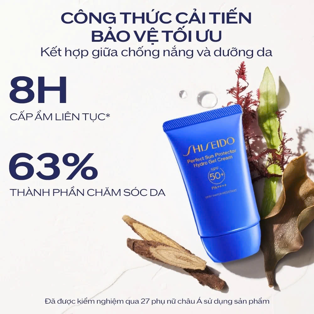 SHISEIDO GSC PERFECT SUN PROTECTOR HYDRO GEL CREAM SPF50+: Gel Chống Nắng Dưỡng Da, Bảo Vệ Toàn Diện & Tươi Mát