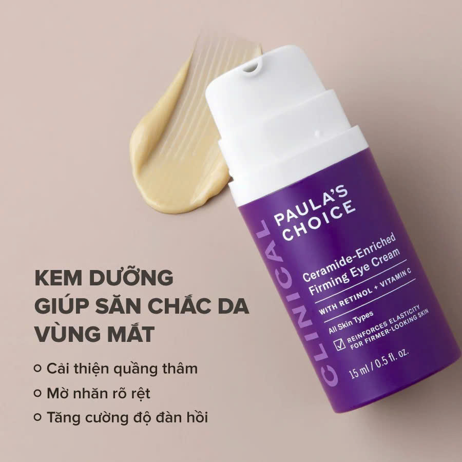 PAULA’S CHOICE CLINICAL CERAMIDE-ENRICHED FIRMING EYE CREAM: Kem Dưỡng Mắt Chuyên Sâu, Sáng Mịn & Săn Chắc