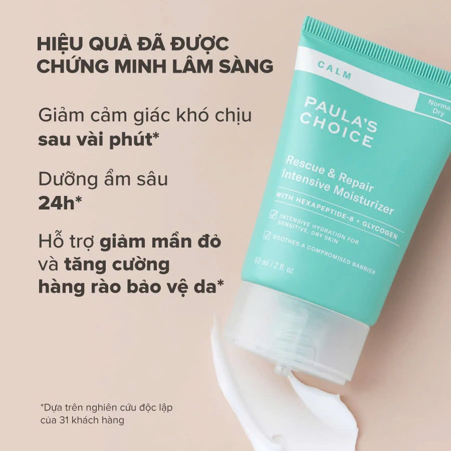 PAULA'S CHOICE CALM RESCUE & REPAIR INTENSIVE MOISTURIZER: Kem Dưỡng Ẩm Phục Hồi, Tái Tạo Sức Sống Cho Da Nhạy Cảm