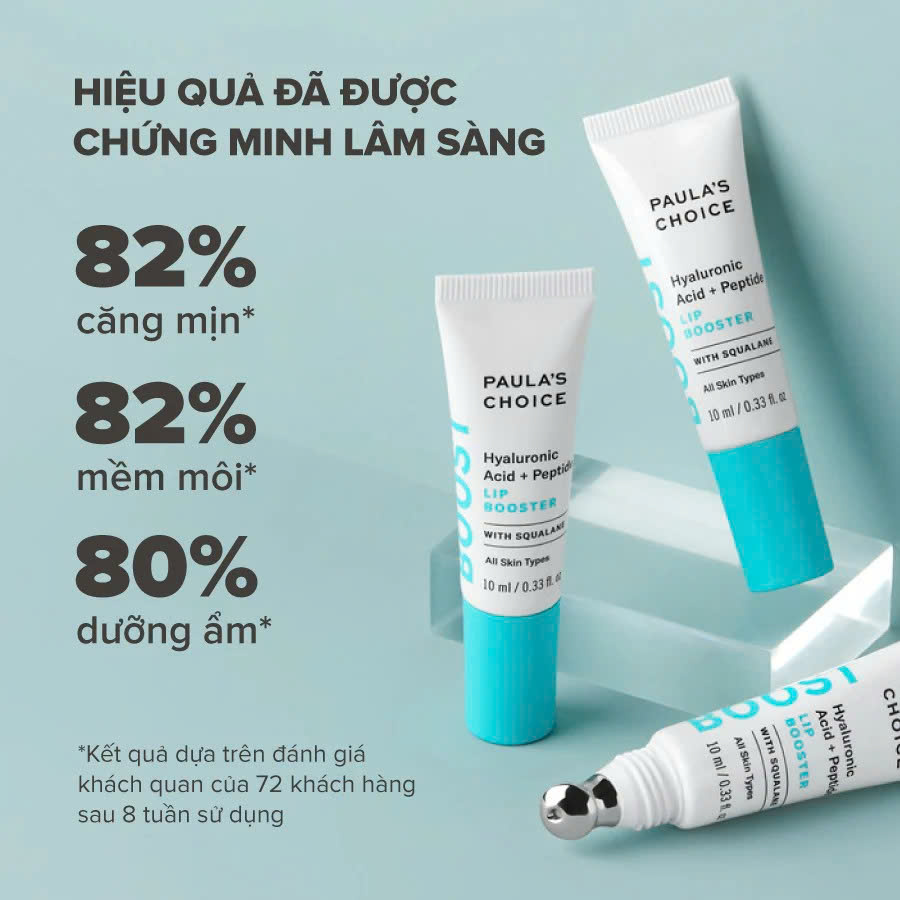 PAULA'S CHOICE HYALURONIC ACID + PEPTIDE LIP BOOSTER: Tinh Chất Dưỡng Môi Chuyên Sâu, Cho Đôi Môi Căng Mọng & Mềm Mại
