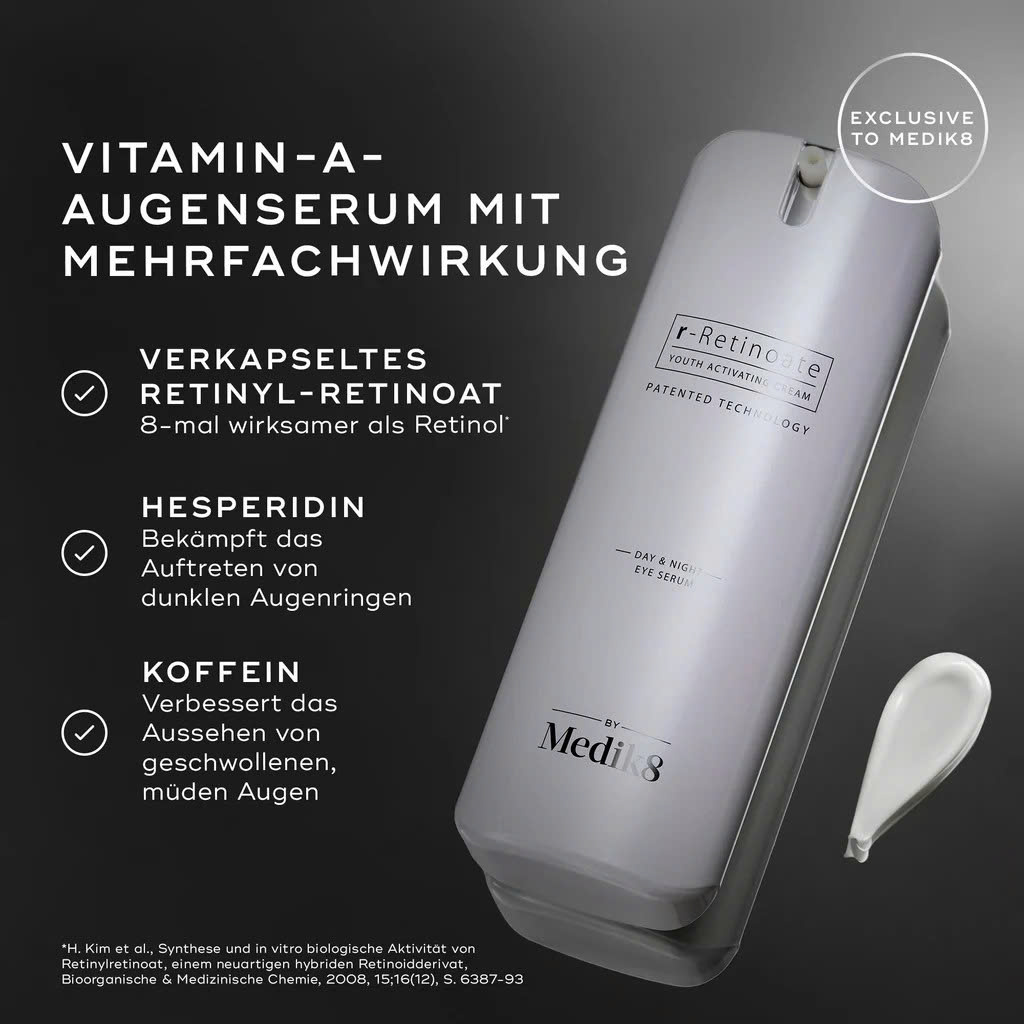 MEDIK8 r-Retinoate® Day & Night Eye Serum: Tinh Chất Chuyên Biệt Giúp Giảm Nếp Nhăn & Phục Hồi Vùng Mắt